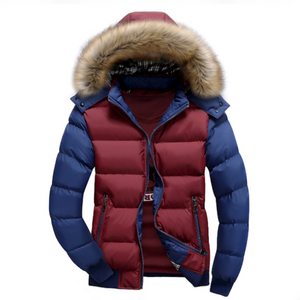 Mens Two Tone Puffer Jacket with Removable Hood - Yahko Merchandise