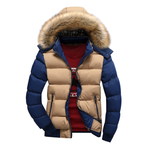 Mens Two Tone Puffer Jacket with Removable Hood - Yahko Merchandise