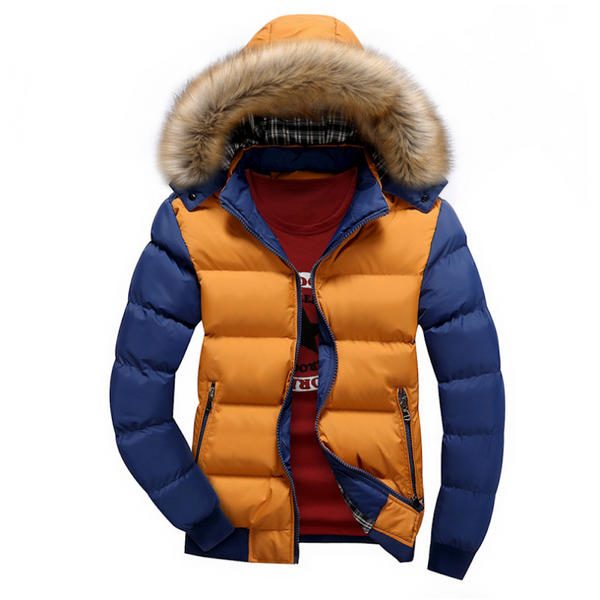 Mens Two Tone Puffer Jacket with Removable Hood - Yahko Merchandise