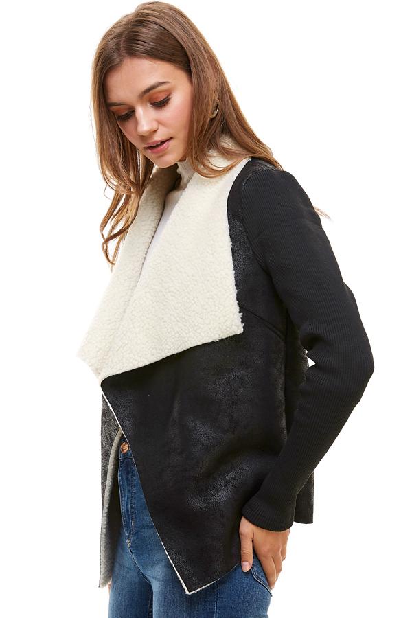 Sherpa Drape collar Jacket