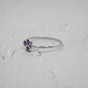 Amethyst Cluster Sterling Silver Ring - Yahko Merchandise