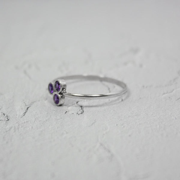 Amethyst Cluster Sterling Silver Ring - Yahko Merchandise