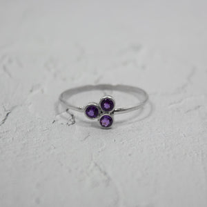Amethyst Cluster Sterling Silver Ring - Yahko Merchandise