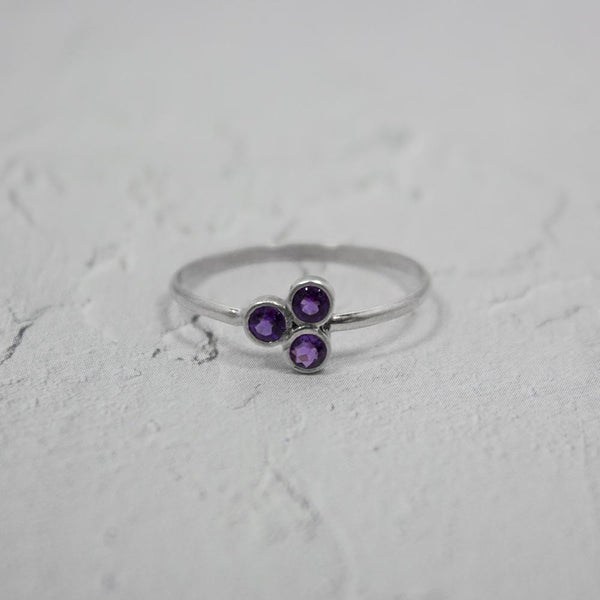 Amethyst Cluster Sterling Silver Ring - Yahko Merchandise