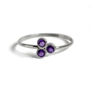 Amethyst Cluster Sterling Silver Ring - Yahko Merchandise