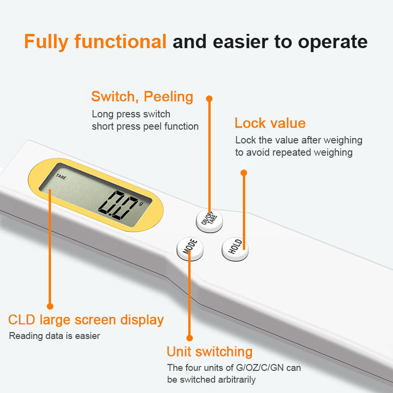 Digital Electronic Kitchen Scale Spoon for Measuring Food