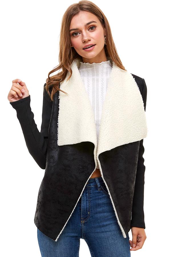 Sherpa Drape collar Jacket