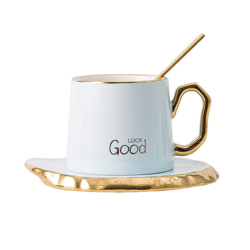 Gold Hand Mugs Tea Coffee Cups And Saucers