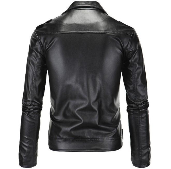 Ninja Stealth Black Mens  Faux Leather Biker Jacket - Yahko Merchandise