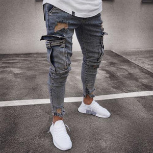 Cargo Hole Denim Jeans Men - Yahko Merchandise
