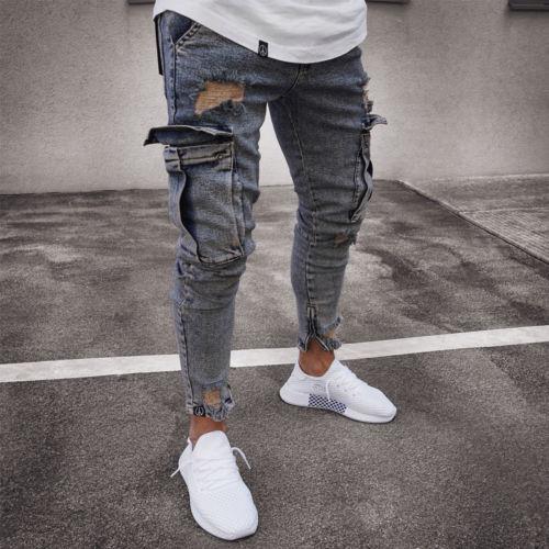 Cargo Hole Denim Jeans Men - Yahko Merchandise