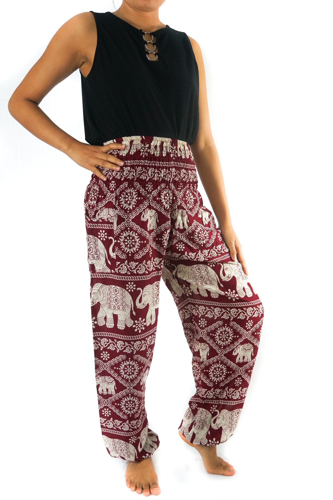 Burgundy Hippie Yoga Pants