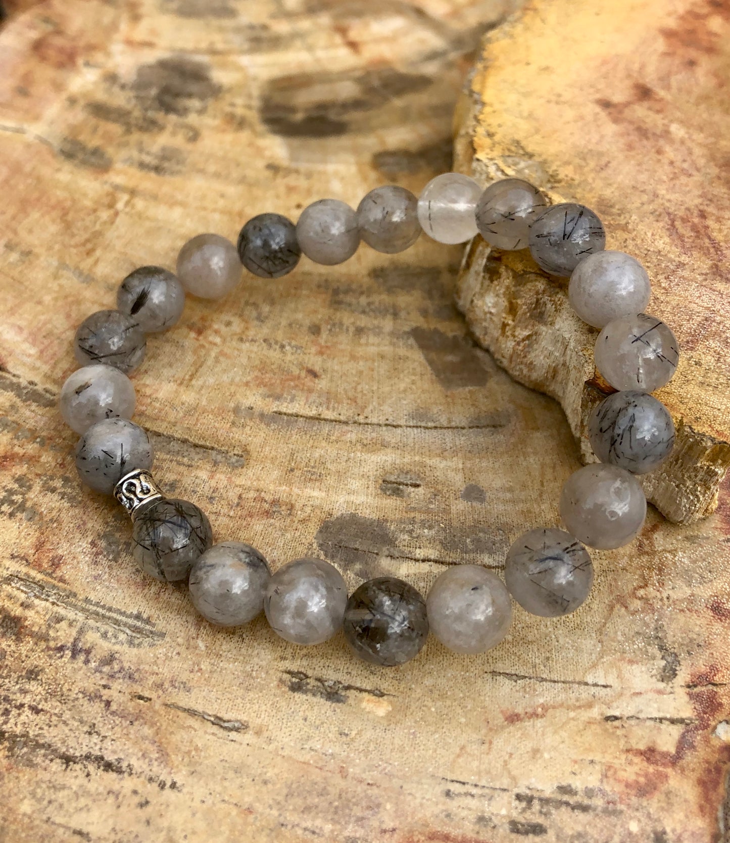 Black Tourmaline Quartz Stretch Bracelet