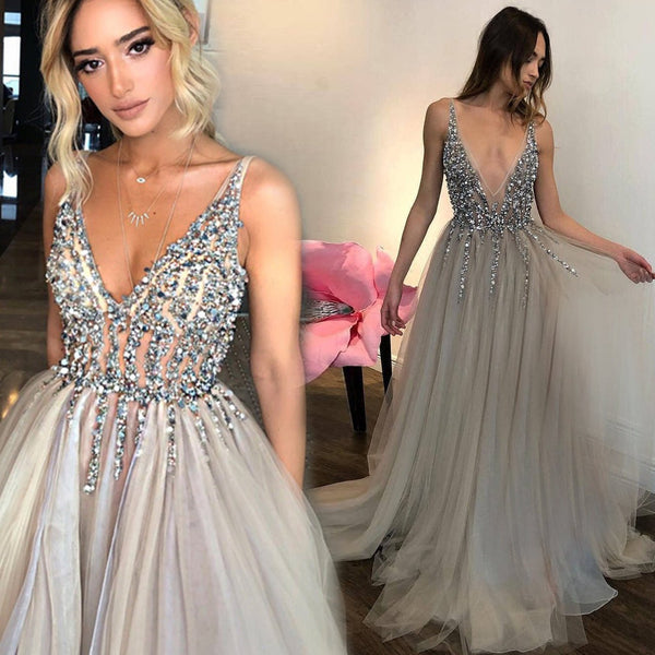 Diamond Grey Banquet Party Host Birthday Evening Dress - Yahko Merchandise