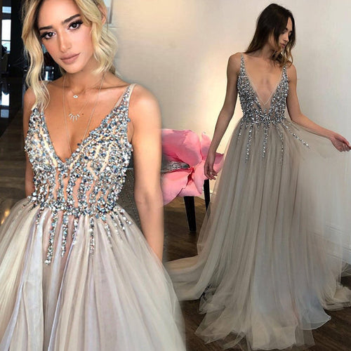 Diamond Grey Banquet Party Host Birthday Evening Dress - Yahko Merchandise
