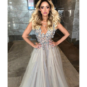Diamond Grey Banquet Party Host Birthday Evening Dress - Yahko Merchandise