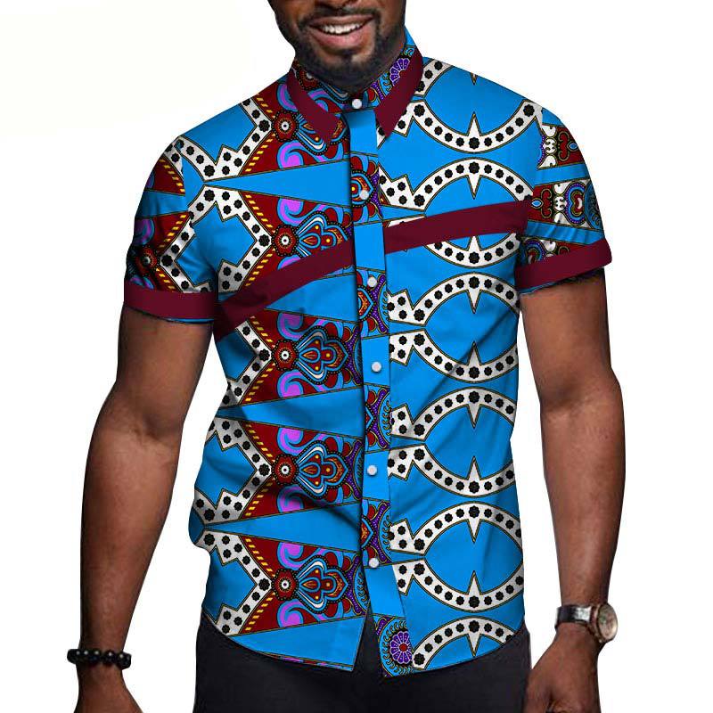 African Men Printed Polo