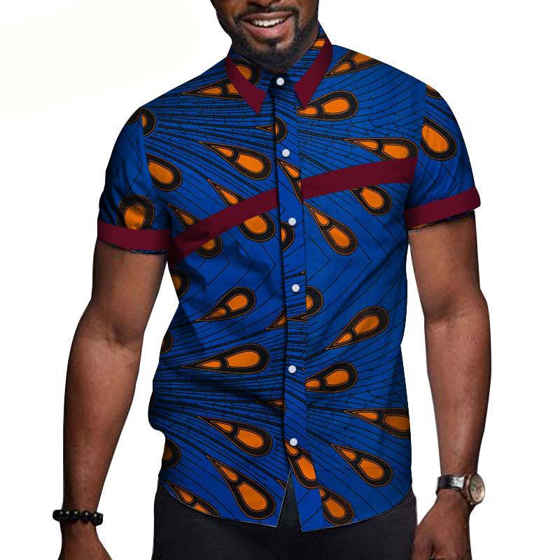 African Men Printed Polo