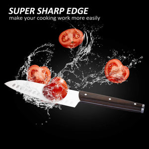 15 Piece Knife Sets with Block for Kitchen Chef Knife Stainless Steel Knives Set Serrated Steak Knives with Manual Sharpener Knife