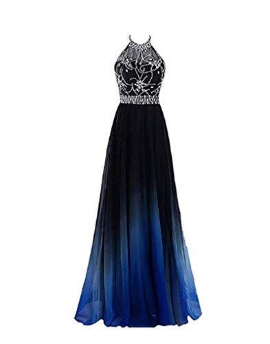 Fashionable Women's Simple Gradient Halter Evening Dress - Yahko Merchandise
