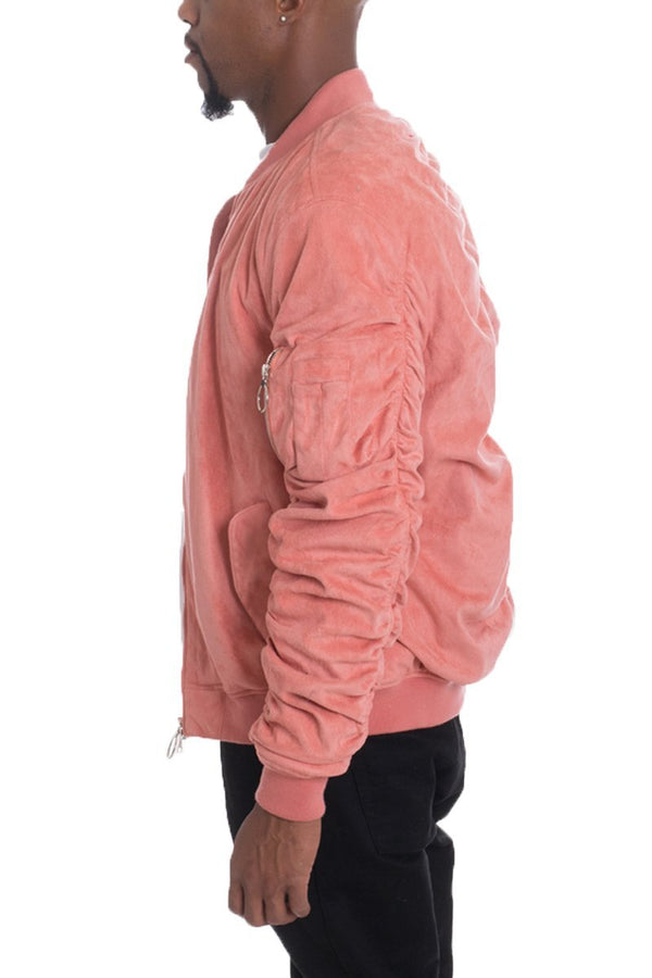 FAUX SUEDE BOMBER - Yahko Merchandise