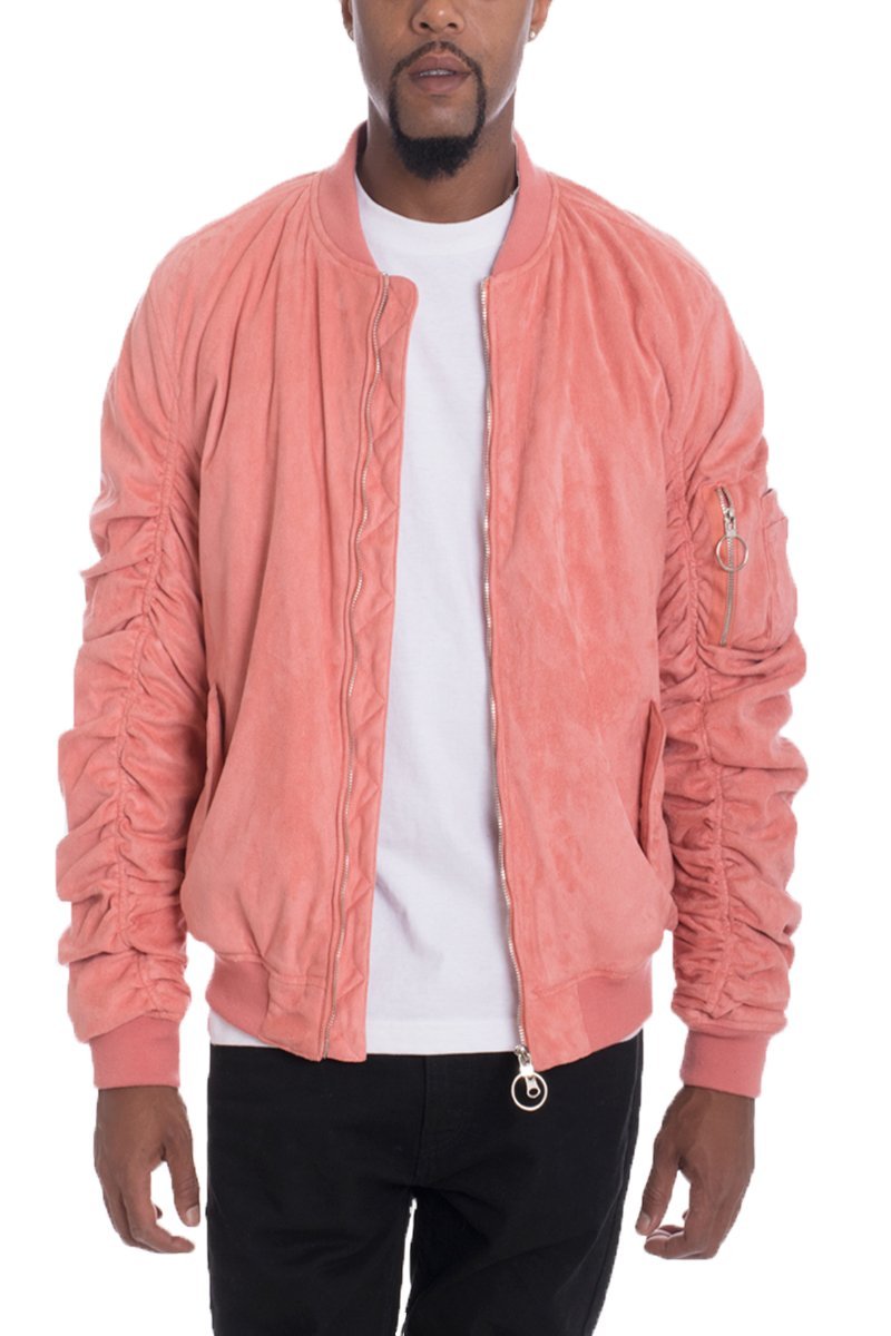 FAUX SUEDE BOMBER - Yahko Merchandise