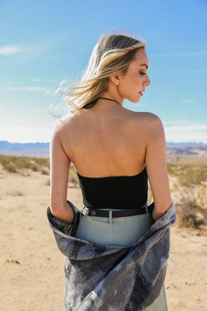 Lace - up Halter Knit Bralette - Yahko Merchandise