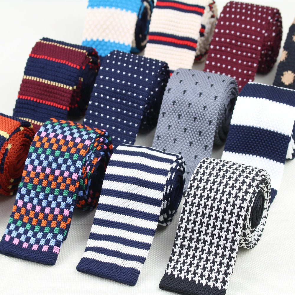 Men Knitted Knit Leisure Striped Ties - Yahko Merchandise
