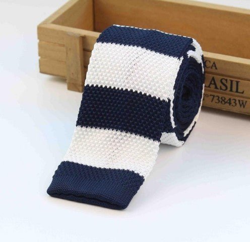 Men Knitted Knit Leisure Striped Ties - Yahko Merchandise