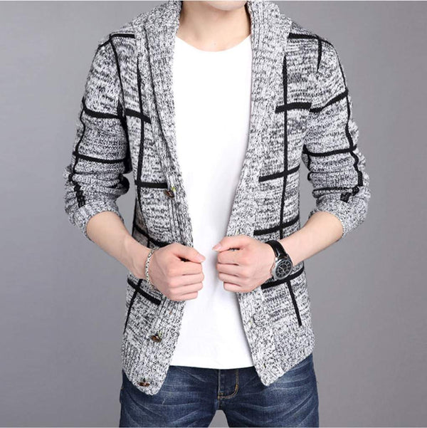 Mens Shawl Collar Gray Cardigan - Yahko Merchandise