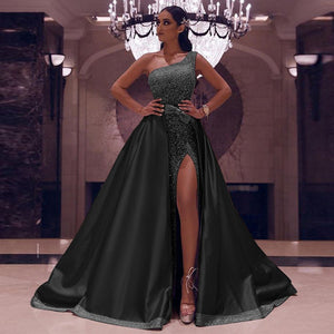 New One - Shoulder Mopping Evening Dress - Yahko Merchandise