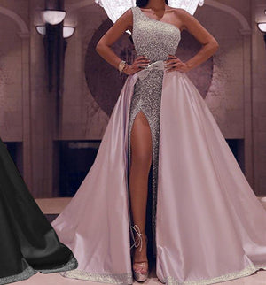New One - Shoulder Mopping Evening Dress - Yahko Merchandise