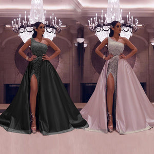 New One - Shoulder Mopping Evening Dress - Yahko Merchandise
