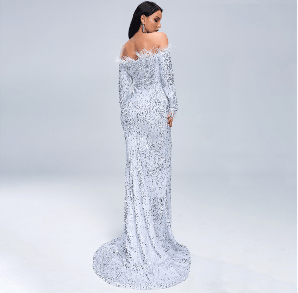 Off Shoulder Elegant Evening Dress - Yahko Merchandise
