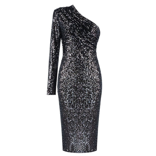 One - shoulder Dress Oblique Collar Wrapped Chest Evening Dress - Yahko Merchandise