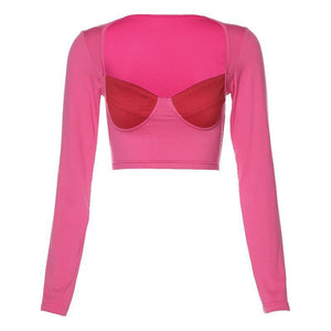 Pink Long Sleeve Square Neck - Yahko Merchandise