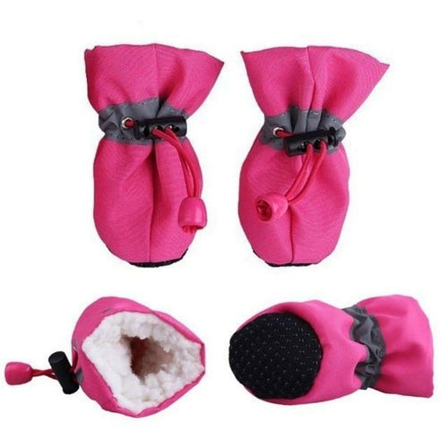 Dogs Winter Warm Shoes 4 PCS Set