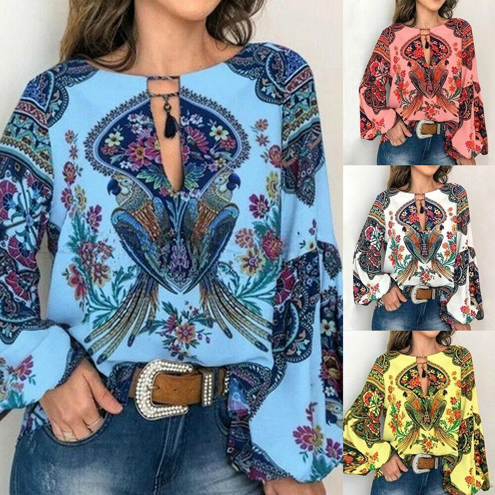 Floral V-Neck Long Lantern Sleeve