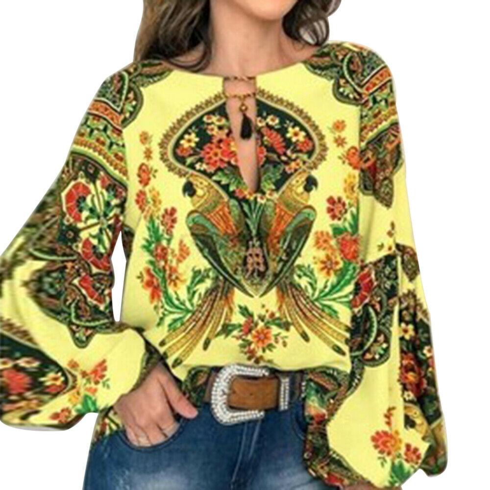 Floral V-Neck Long Lantern Sleeve