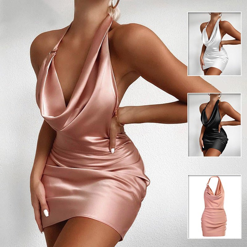 Satin Summer Party Dress - Yahko Merchandise