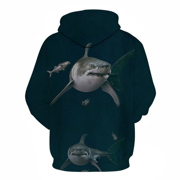 Shark Pullover Loose Hoodie For Men And Women 3 D Hoodies - Yahko Merchandise
