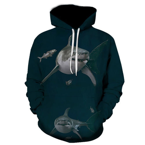 Shark Pullover Loose Hoodie For Men And Women 3 D Hoodies - Yahko Merchandise
