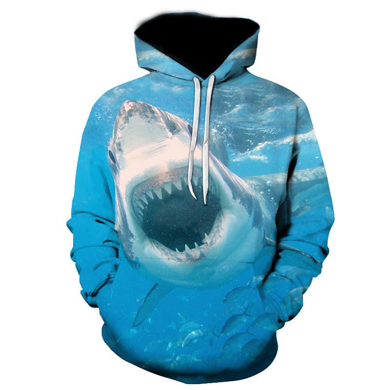 Shark Pullover Loose Hoodie For Men And Women 3 D Hoodies - Yahko Merchandise