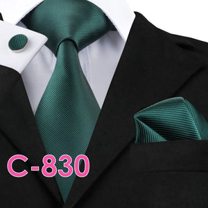Solid Silk Mens Ties Neck Tie Set For Men Suits Tie Handker - Yahko Merchandise