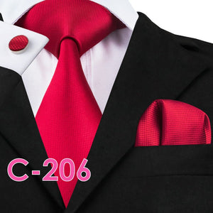 Solid Silk Mens Ties Neck Tie Set For Men Suits Tie Handker - Yahko Merchandise