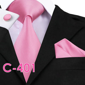 Solid Silk Mens Ties Neck Tie Set For Men Suits Tie Handker - Yahko Merchandise