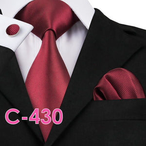 Solid Silk Mens Ties Neck Tie Set For Men Suits Tie Handker - Yahko Merchandise