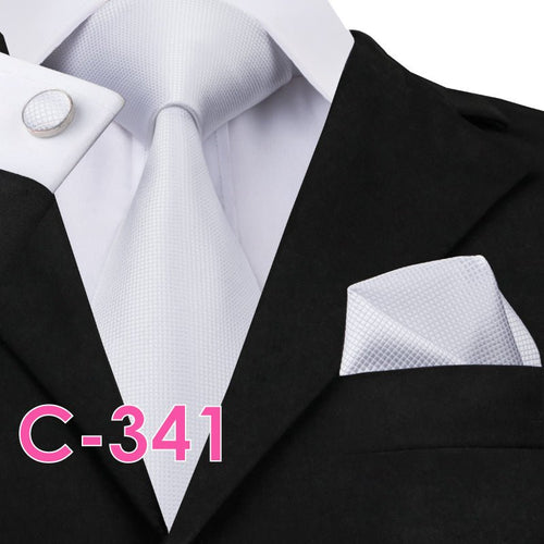 Solid Silk Mens Ties Neck Tie Set For Men Suits Tie Handker - Yahko Merchandise