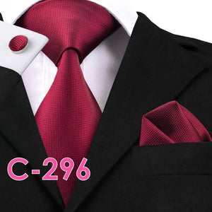 Solid Silk Mens Ties Neck Tie Set For Men Suits Tie Handker - Yahko Merchandise