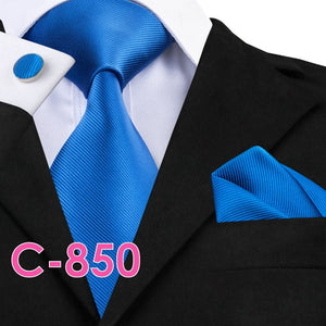 Solid Silk Mens Ties Neck Tie Set For Men Suits Tie Handker - Yahko Merchandise